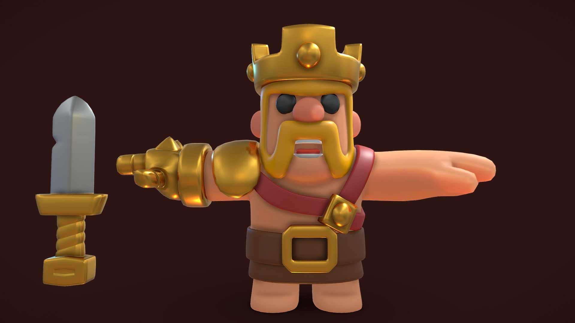 Barbarian king - Clash Mini - Buy Royalty Free 3D model by NeloMN1  (@NeloMN1) [7382d8a]