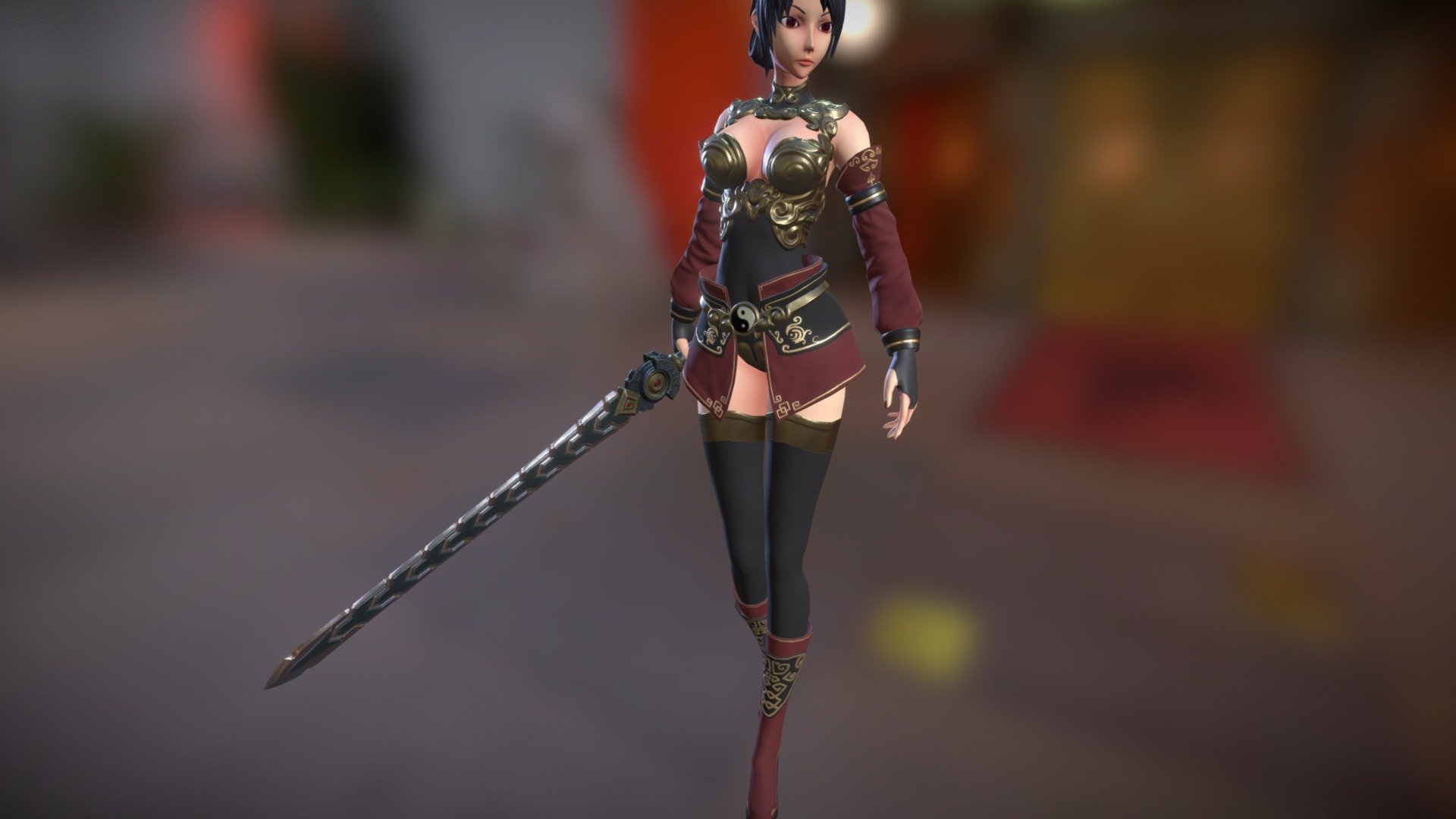 Female Warrior 3d Model By Tangrandet [7383402] Sketchfab