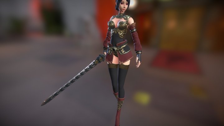 Female warrior 3D Model