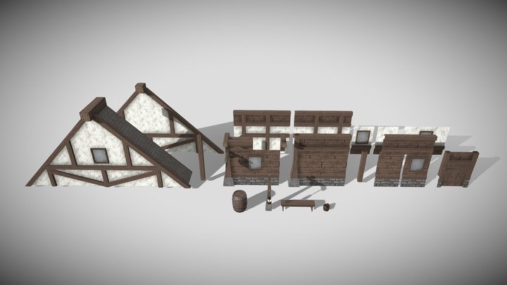 Modular House Asset Pack 3D Model