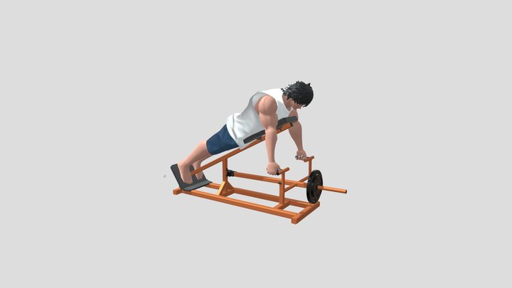 T Bar Row Machine 3D Model