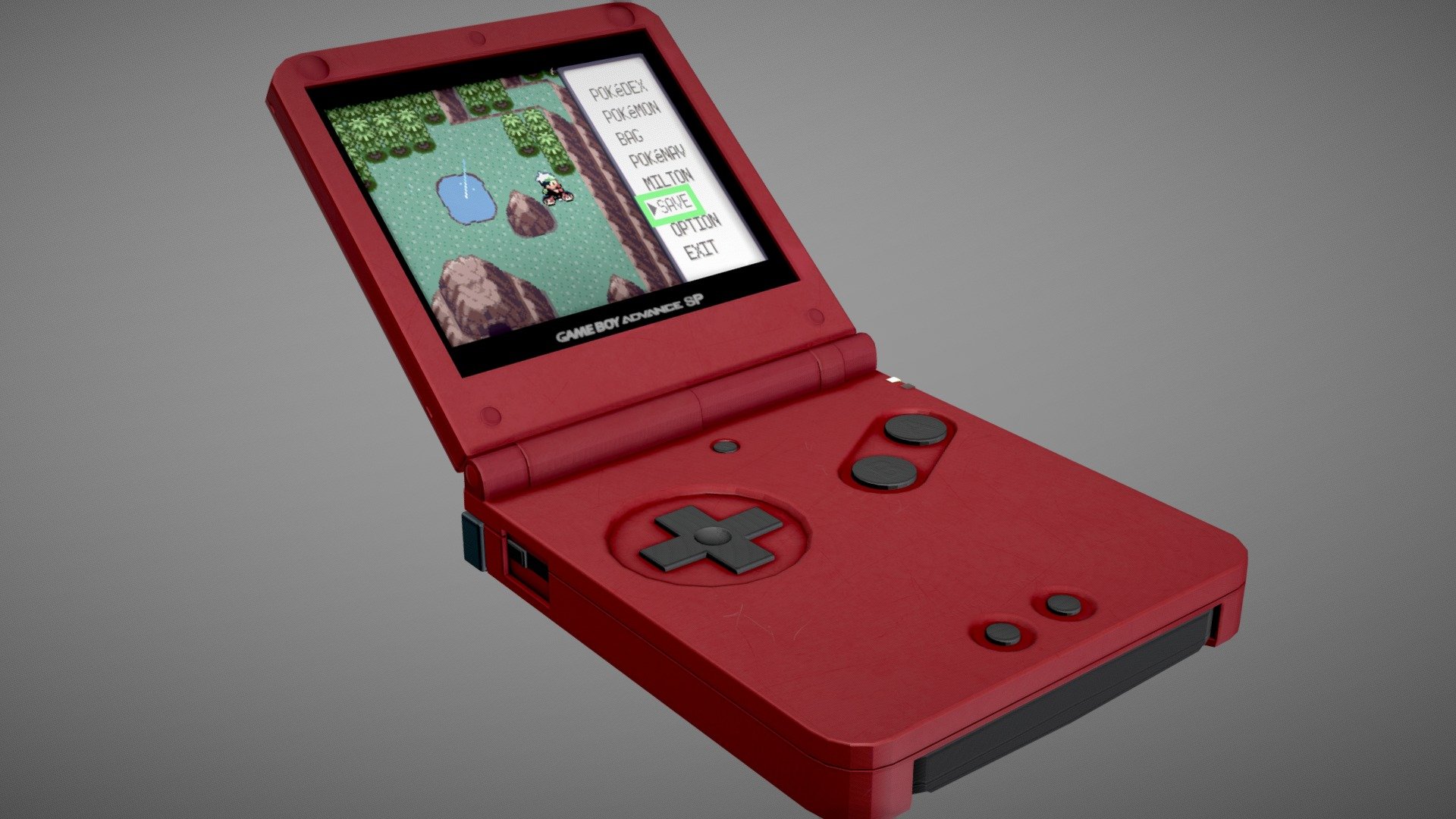 Gameboy Advance SP free 3D model