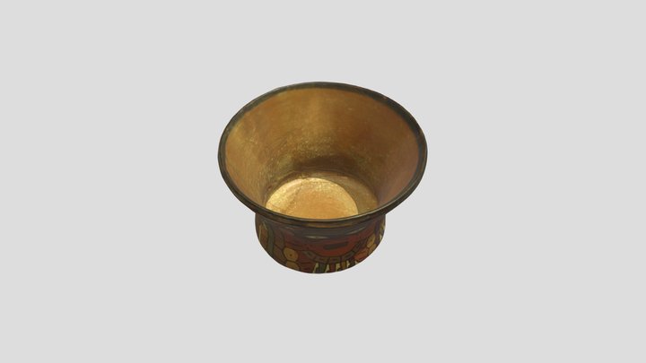 Beaker with Frontal Facing Feline Figure 3D Model