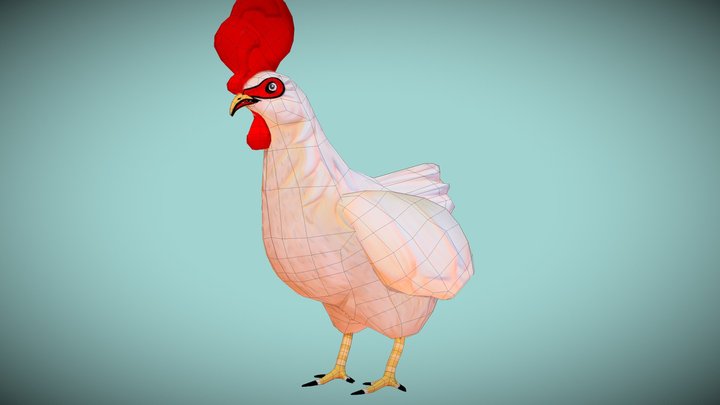 Stylized Rooster 3D Model