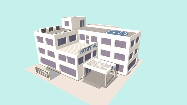 Low Poly Hospital 3D Model