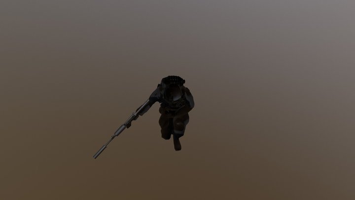 Soldier Combat Roll 3D Model