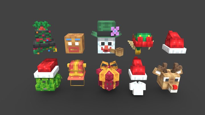 Christmas Hats | Made for Minecraft 3D Model