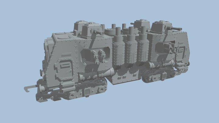 OO Scale Train - Warhammer Style - 2 Segments 3D Model