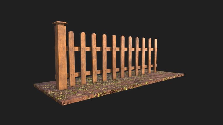 Wooden Fence 3D Model
