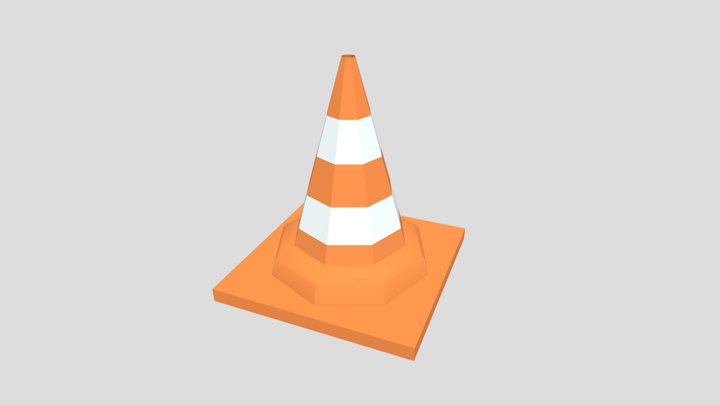 Low Poly Road Cone 3D Model