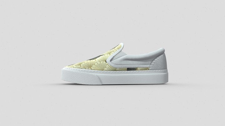 Womens cloth shoes slippers 3D Model