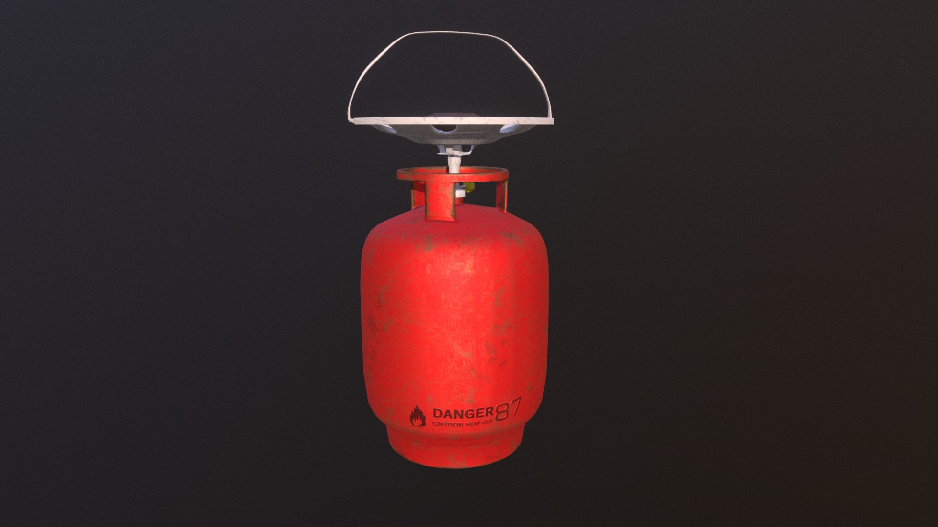 3D model Gas Cylinder - This is a 3D model of the Gas Cylinder. The 3D model is about a red light bulb.