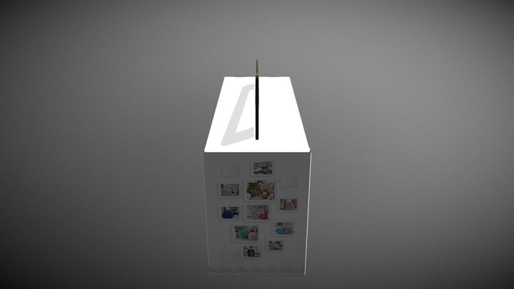 Oblique Rectangle Carton Box 3D Model