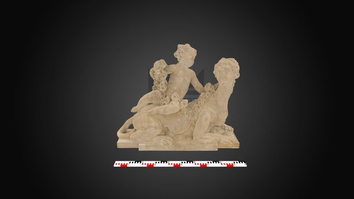 Putto on a sphynx  - 3D model