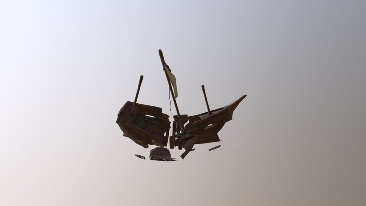 Wrecked Ship 3D Model