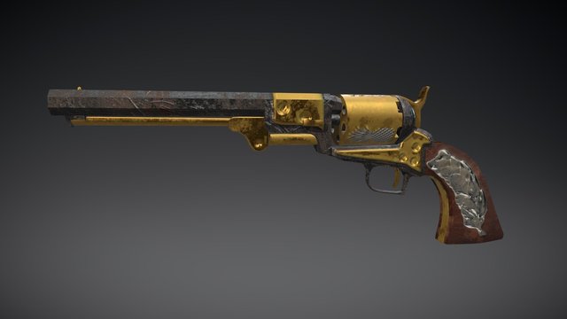 Colt Navy 1851 Revolver 3D Model
