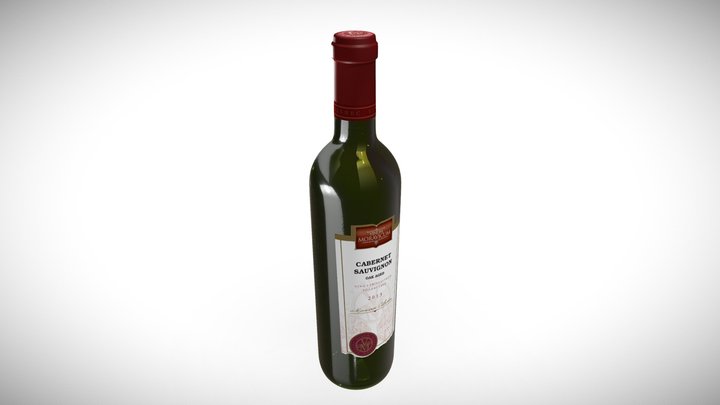 Bottle of Wine Cabernet Sauvignon Oak aged 3D Model