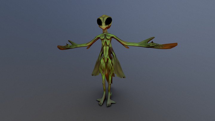 Alien mantis no rig 3D Model