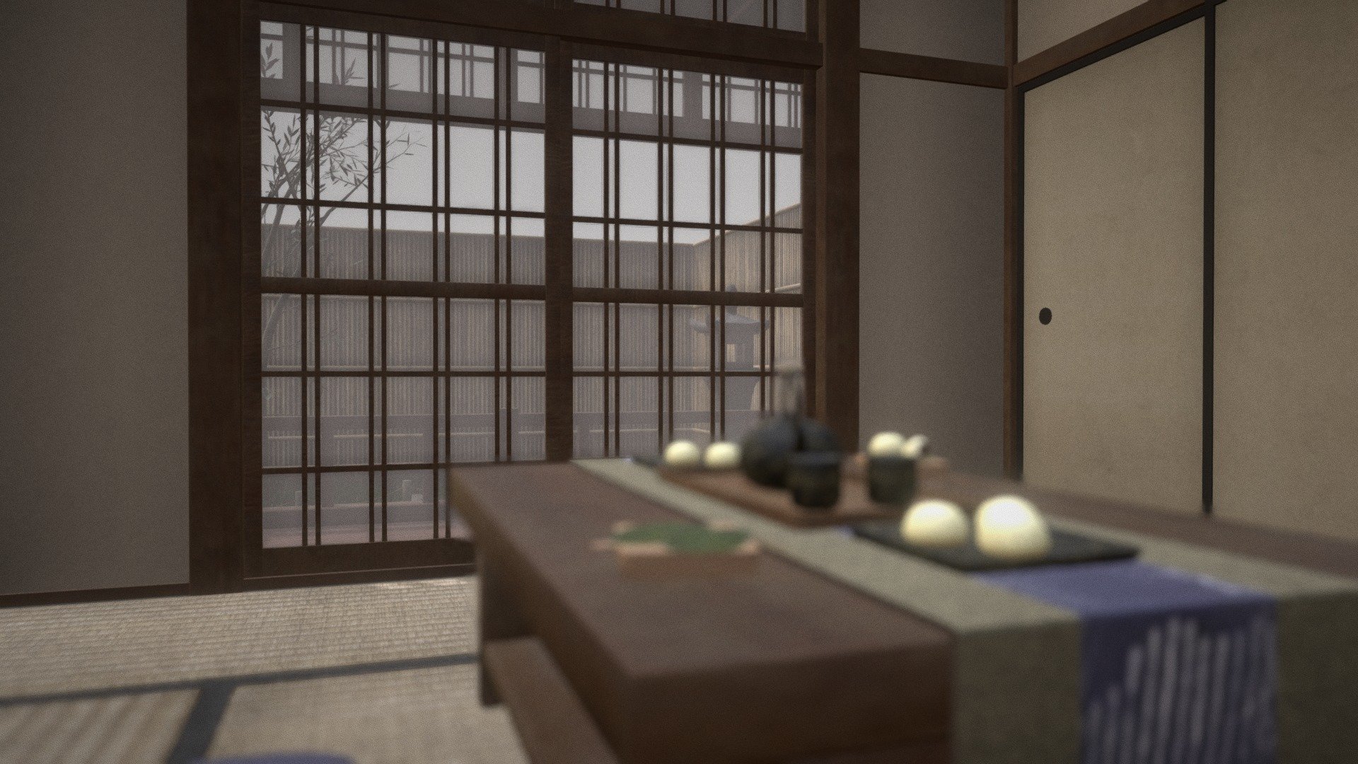 Japanese small room and garden 3D model by Aspsyxia [7396b49] Sketchfab