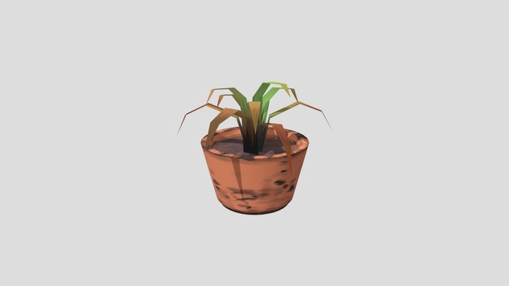 Pot Fleur Low 3D Model
