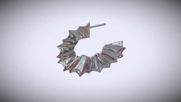 Boucle d'oreille créole Pencil Peel 3D Model