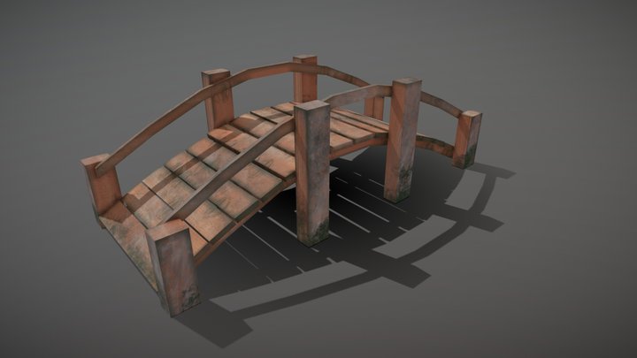 Ponte de madeira  - bridge wood 3D Model