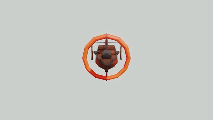 Elemental Fire Spaceship 3D Model