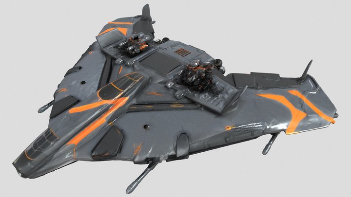 [X]_Space-Flyer-Chasing_Dragons_Triangle 3D Model