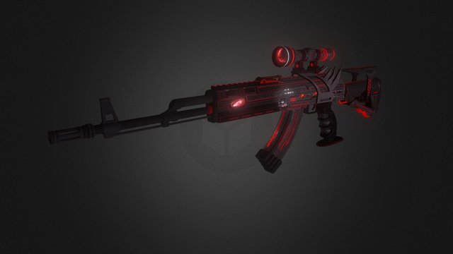 AK47 Scope Alien 3D Model
