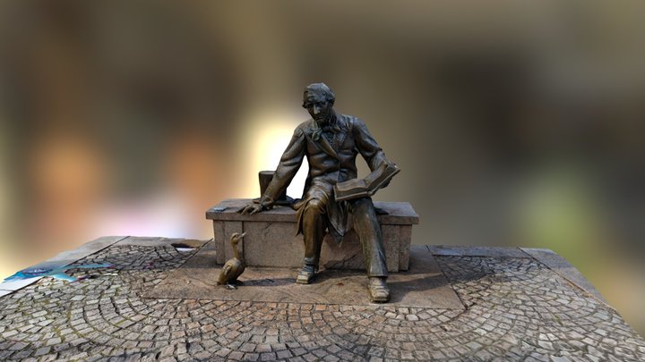Hans Christian Andersen Statue in Central Park 3D Model