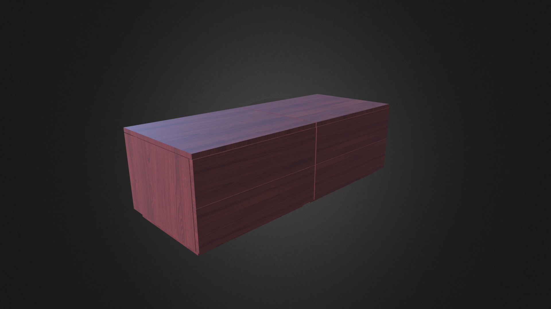 3D model Wooden Double Cupboard - This is a 3D model of the Wooden Double Cupboard. The 3D model is about a pink box with a black background.