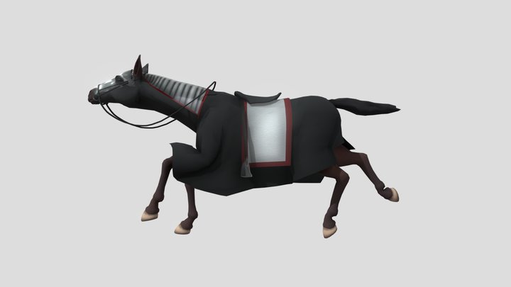 Armored Horse Running 3D Model