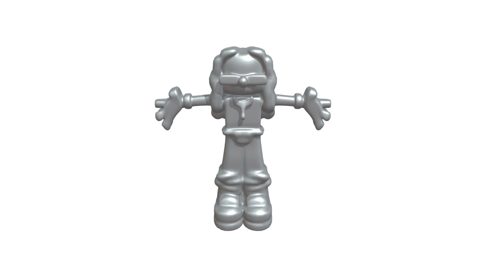Cartoon humanoid figure with dreadlocks - 3D model by gaming.og122 ...