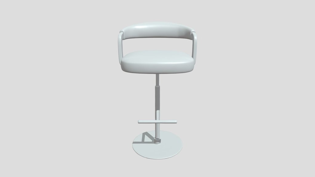 Modern bar stool with upholstered seat and bras