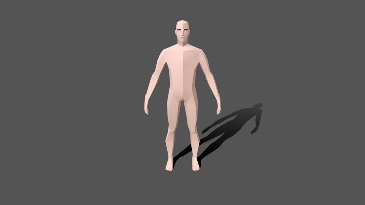 Low Poly Character Base Mesh (Walk Animation) 3D Model