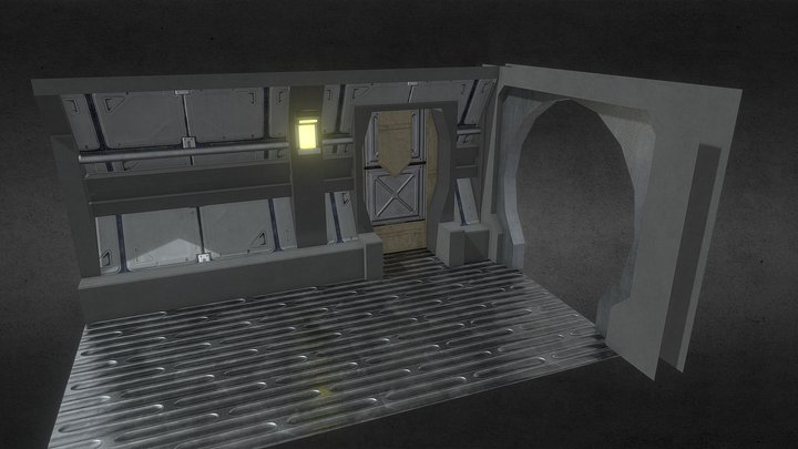 Scifi Hallway 3D Model