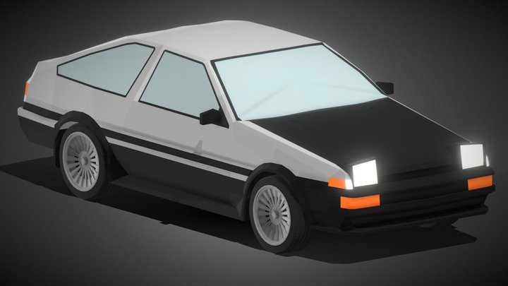 Toyota AE86 Trueno - Low Poly 3D Model