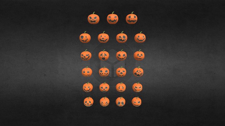 Stilized Halloween Pumpkins - Pcs.1.