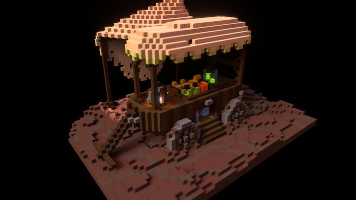 Wagon of Exotic Goods 3D Model