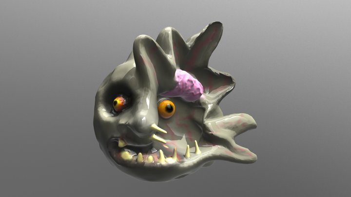 Exploded Clay Moon 3D Model