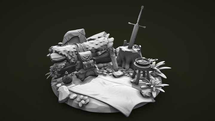 Adventurer's Camp - Final Assignment - Sculpting 3D Model
