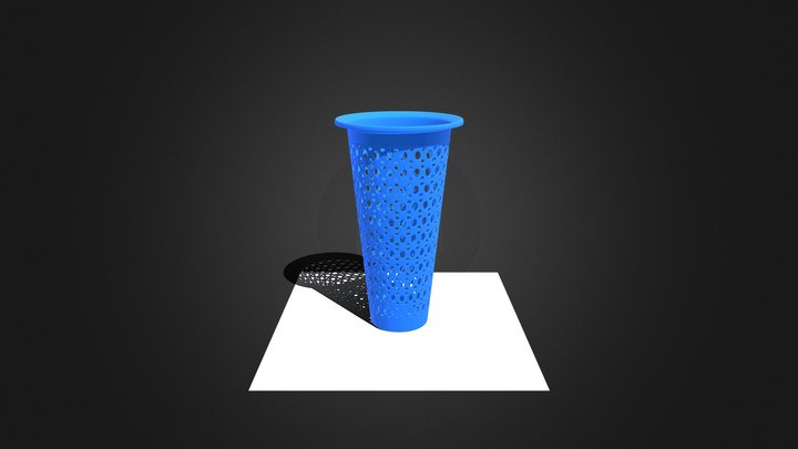 Plastic Waste Basket 3D Model