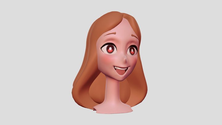 Female Anime Head – Modèle 3D gratuit STL