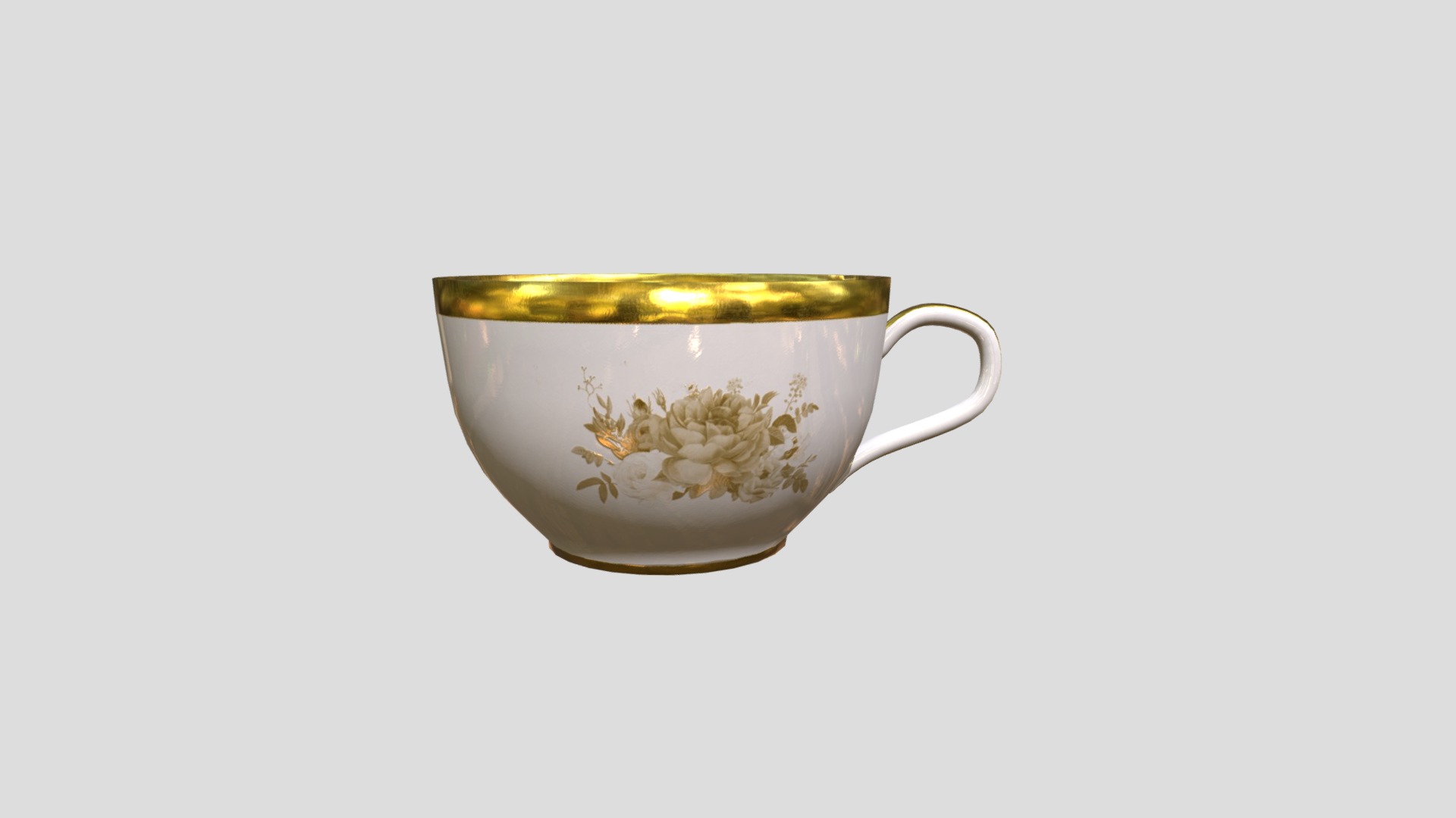 3D model Tea Cup - This is a 3D model of the Tea Cup. The 3D model is about a teacup with a flower design.