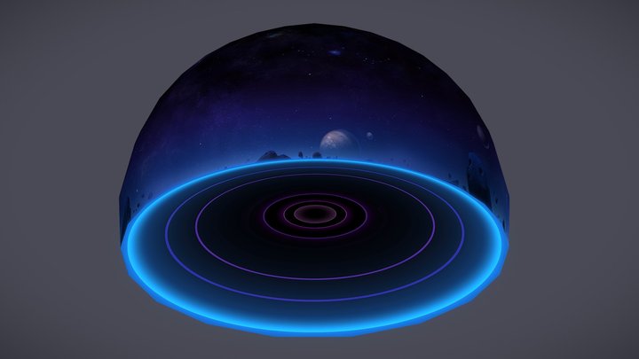 Sci-Fi Cosmos Sky Dome 3D Model