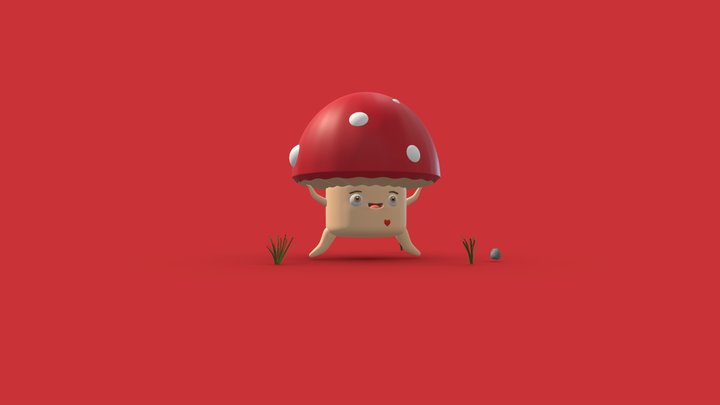 Mushroom 3D Character 3D Model