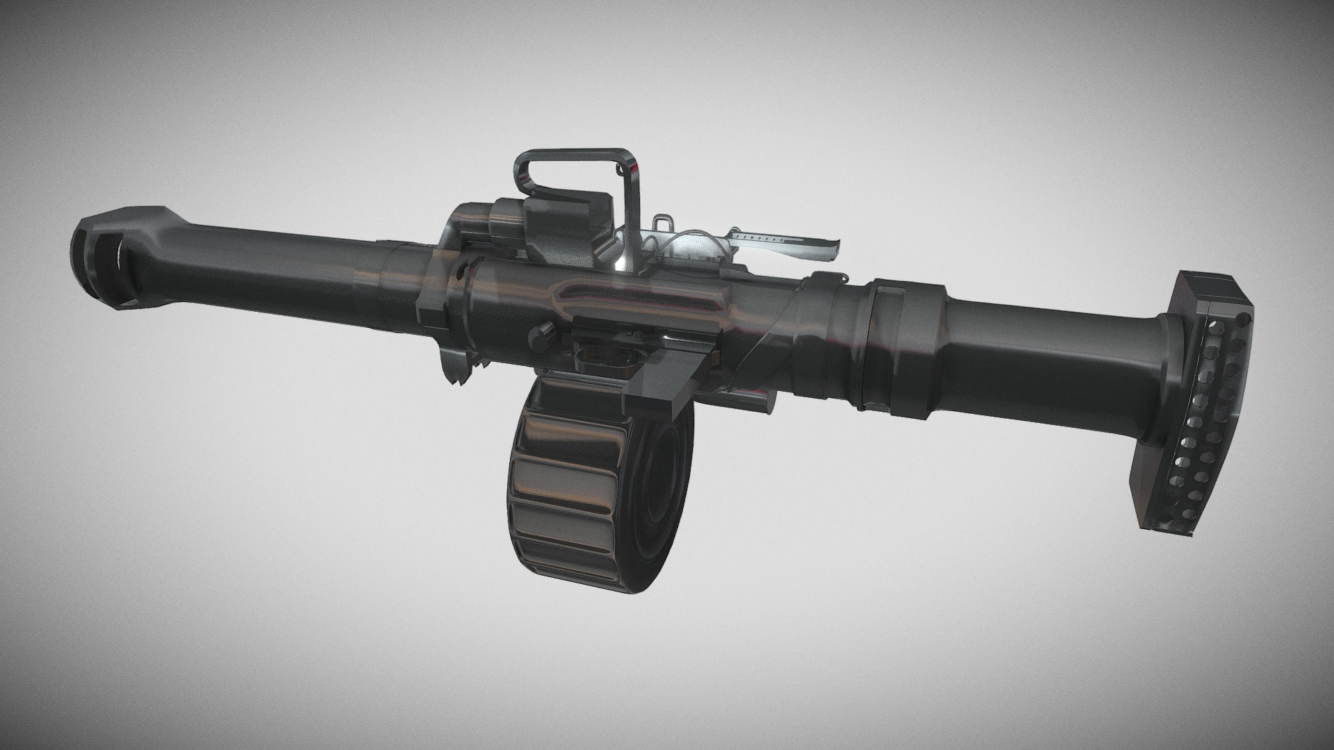 3D model QLZ - This is a 3D model of the QLZ. The 3D model is about a black gun with a scope.