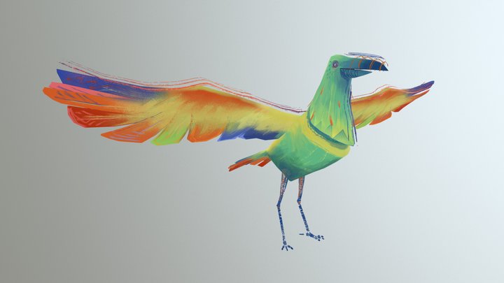 The Rainbow Bird 3D Model