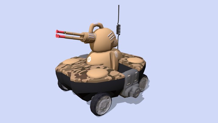 Camouflage Tank 3D Model