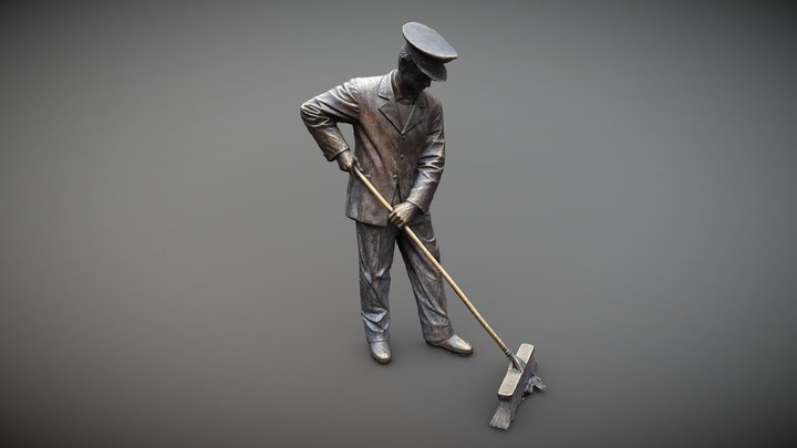 Barrendero Plaza Jacinto Benavente 3D Model